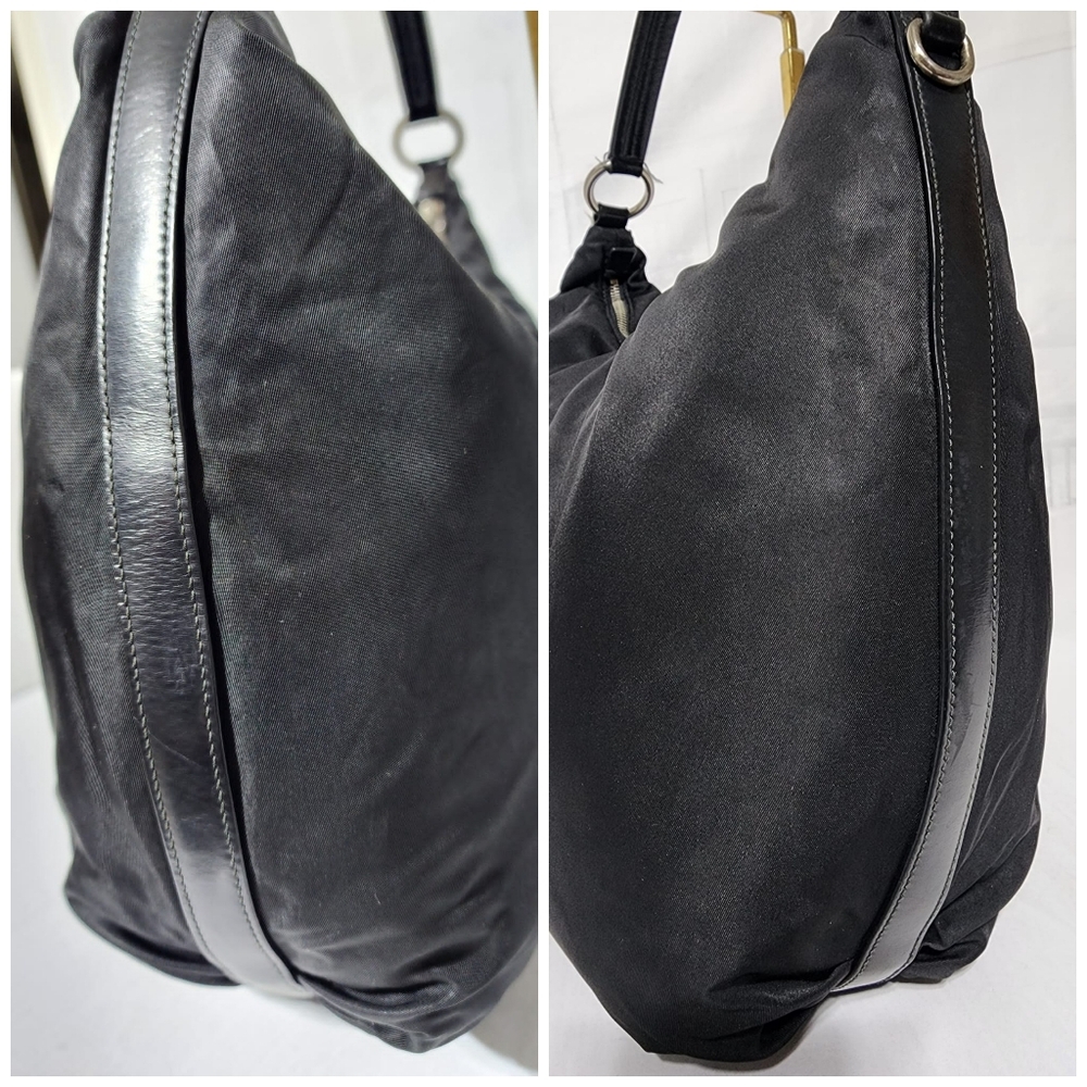 PRADA Tessuto Nylon Saffiano Sacca Shoulder Bag Black - Picture 8 of 16